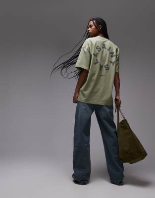 AllSaints AllSaints Tierra oversized t-shirt in basil green