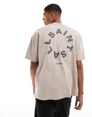 Allsaints Tierra Oversized T-shirt In Neutral