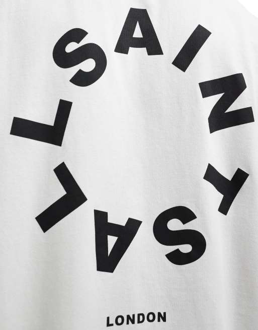 AllSaints Tierra oversized t-shirt in cool grey, 4 of 4