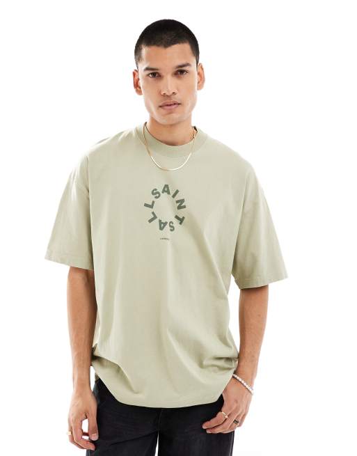 AllSaints Tierra oversized T-shirt in green