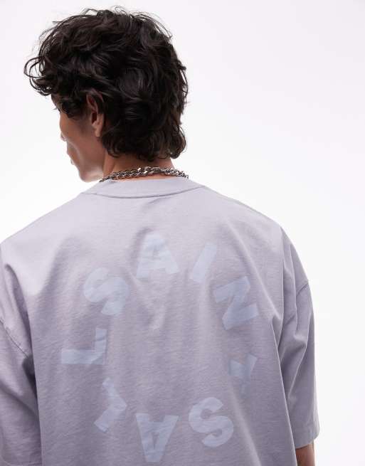 AllSaints Tierra oversized t-shirt in willow blue, 2 of 4