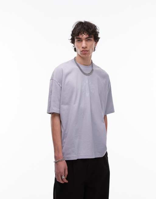 AllSaints Tierra oversized t-shirt in willow blue, 3 of 4