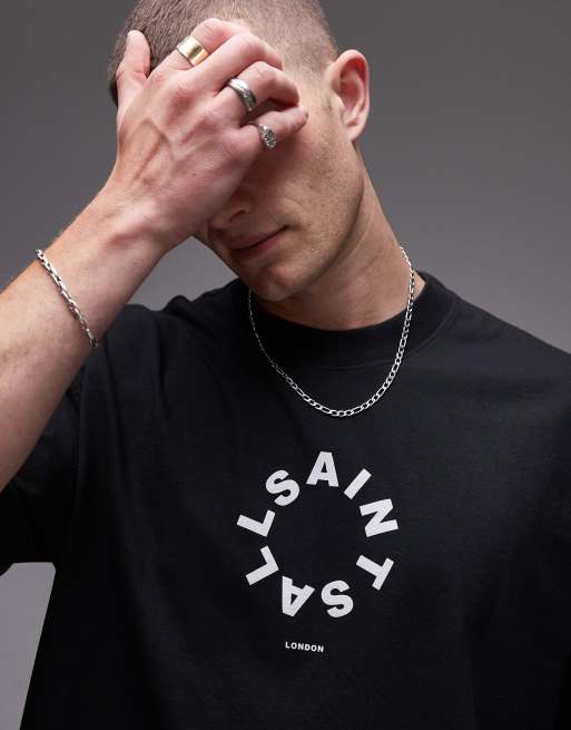 ★ALLSAINTS★ tierra crew t-shirt Tierra Oversized Crew Neck Logo T-Shirt COOL GREY | ALLSAINTS US