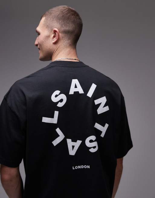 AllSaints Tierra short sleeve crew neck t-shirt in black