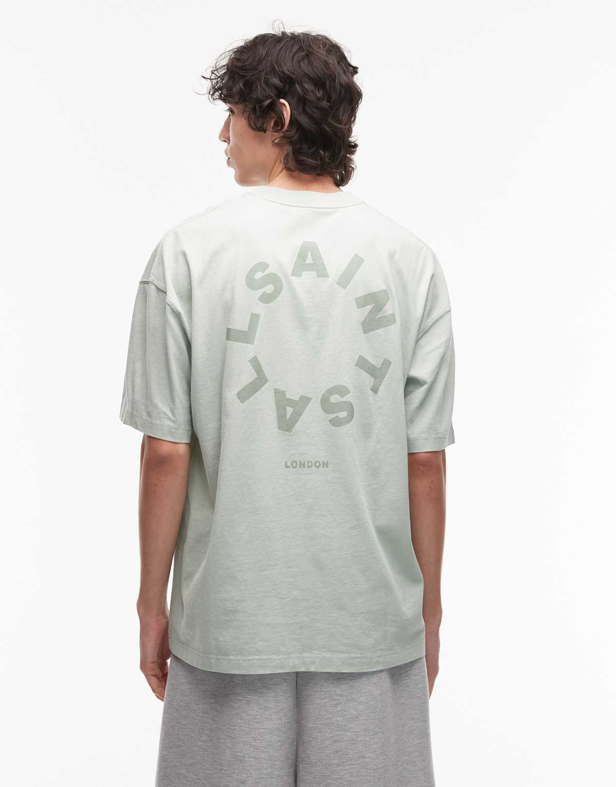 Allsaints tierra t-shirt in mineral green