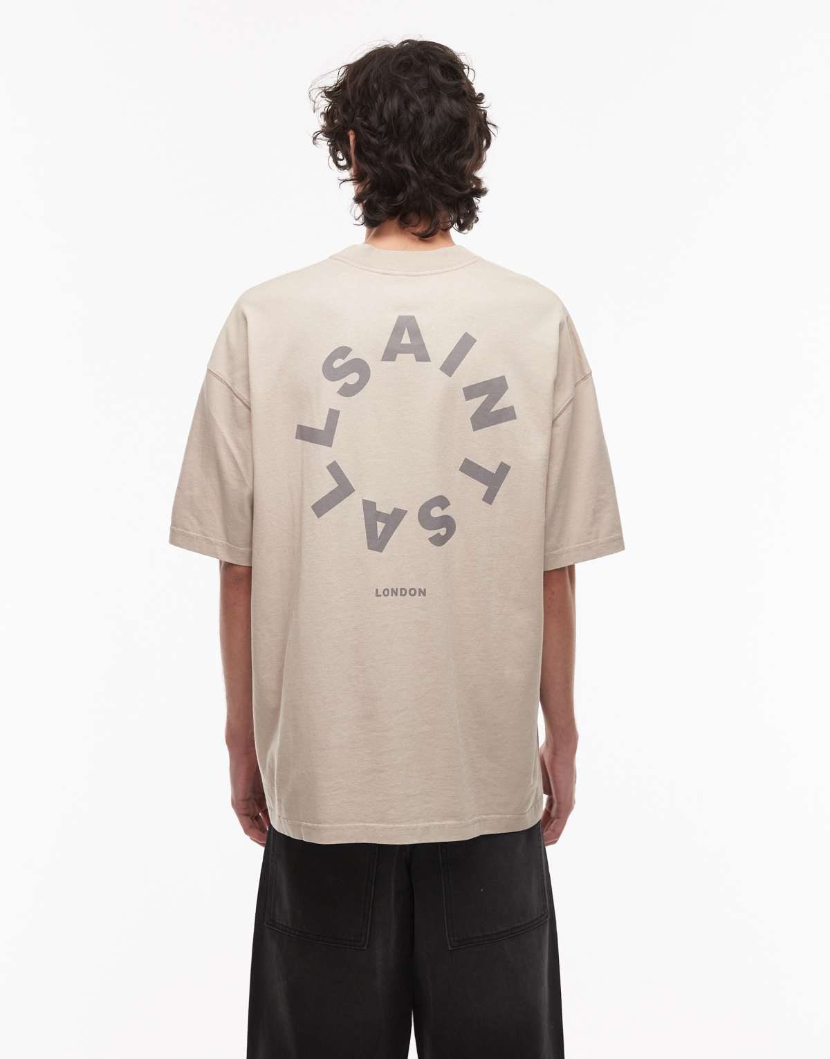 Allsaints tierra t-shirt in mire brown