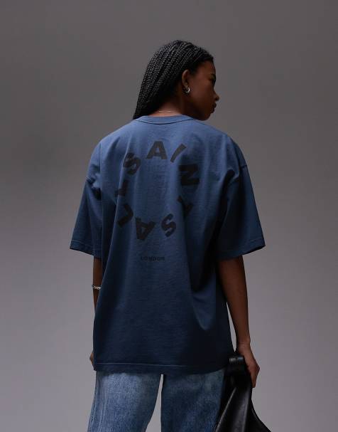 AllSaints - Tierra - T-shirt oversize - Bleu marine - view 1