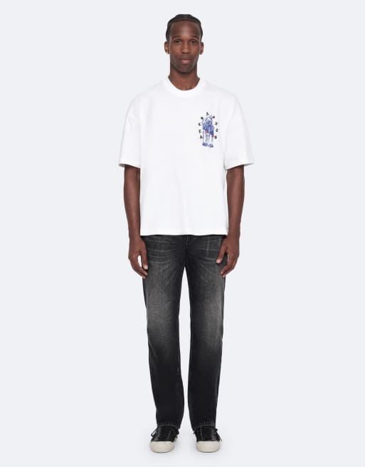 AllSaints Timer camiseta de manga corta con cuello redondo en blanco óptico, 2 de 6