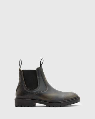 AllSaints - Toby - Bottines Chelsea en cuir - Marron foncé