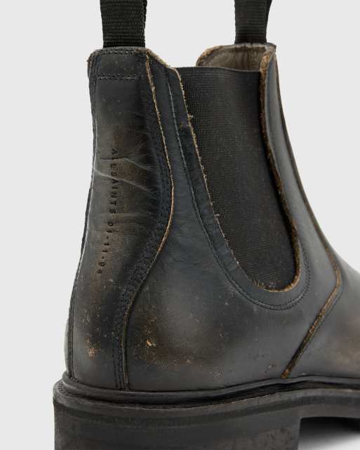 AllSaints Toby Stivaletti Chelsea marrone scuro in pelle