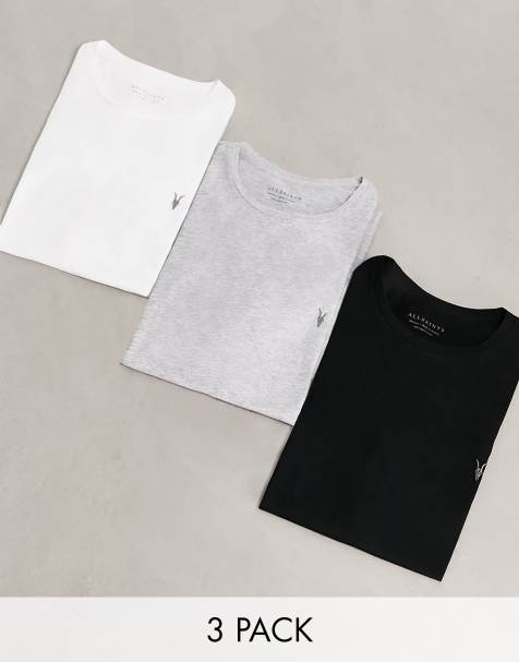 AllSaints Tonic 3-pack crew T-shirts in multi - view 1