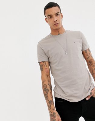 AllSaints – Tonic – Beige t-shirt med bocklogga