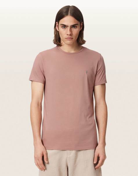 AllSaints - Tonic - Camiseta rosa palo con cuello redondo de manga corta - view 1