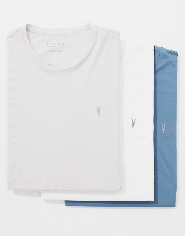 AllSaints - tonic crew t-shirt 3-pack in multi