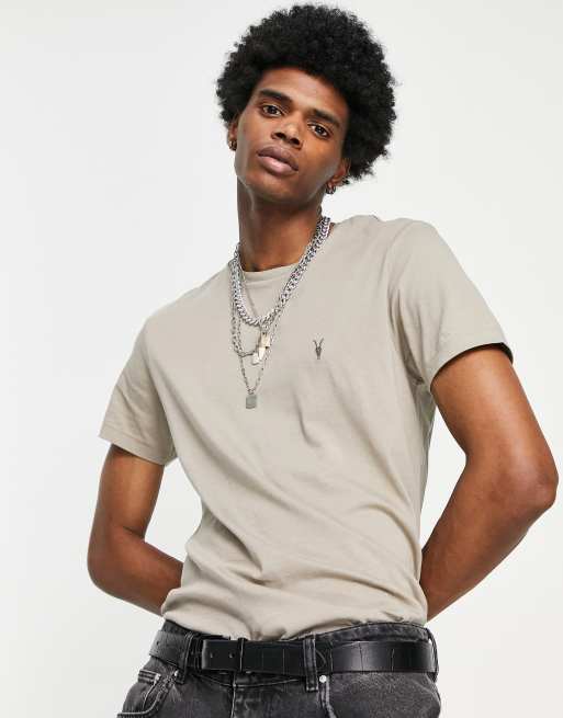 AllSaints Tonic crew t-shirt in gray