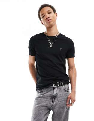 AllSaints Tonic crew t-shirt in jet black