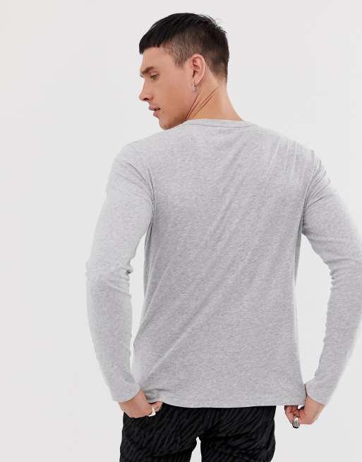 AllSaints — Tonic — Gråmeleret T-shirt med lange ærmer og vædderlogo, 2 af 4