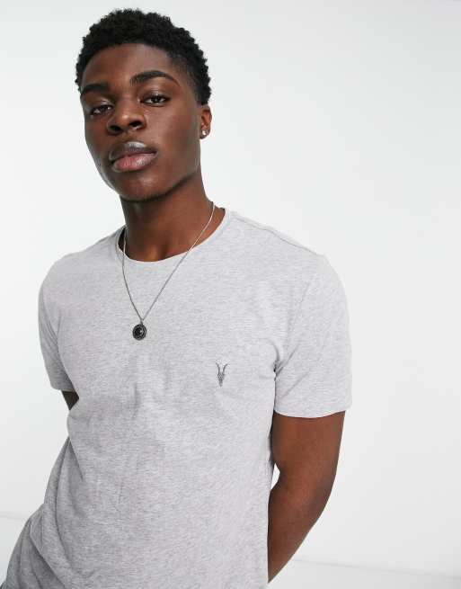 AllSaints - Tonic - Gråmeleret T-shirt med rund hals