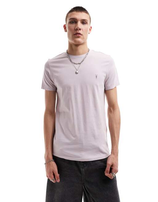AllSaints – Tonic – Kurzärmliges T-Shirt in Flieder mit Rundhalsausschnitt