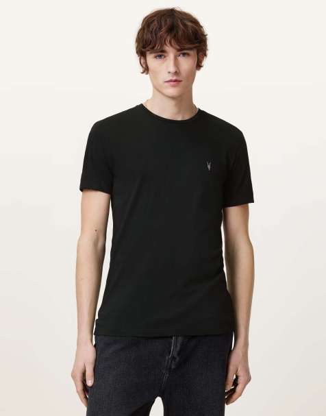 AllSaints – Tonic – Kurzärmliges T-Shirt in Tiefschwarz mit Rundhalsausschnitt - view 1