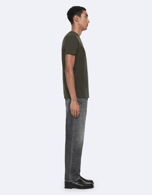 AllSaints Tonic Kurzarmshirt mit Rundhalsausschnitt in Khaki-Grün, 3 von 7