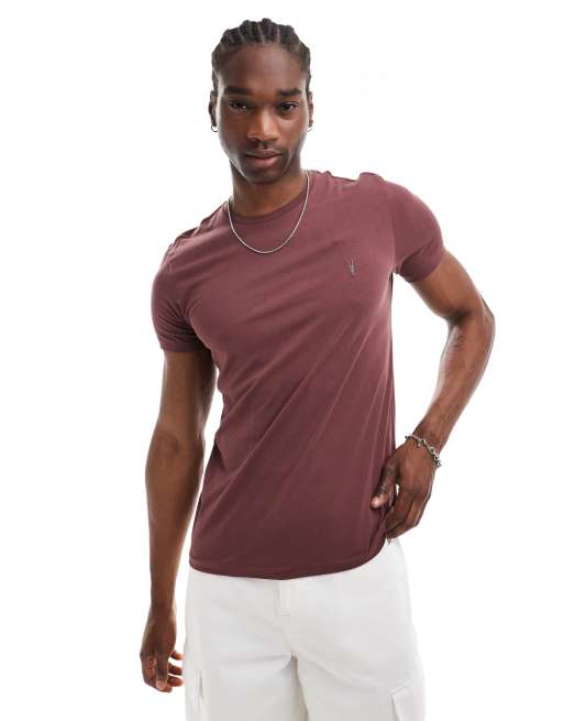 AllSaints – Tonic – Mörkröd t-shirt