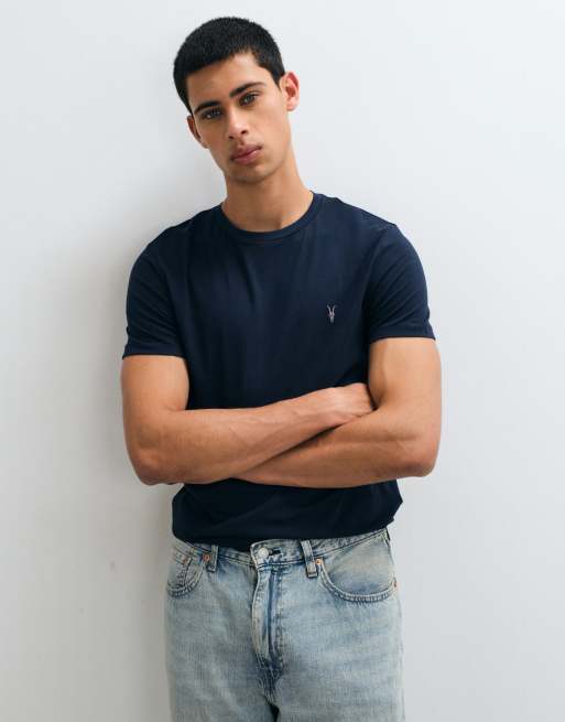 AllSaints Tonic pakke med 3 kortærmede logo-T-shirts i lyseblå, navy og sort, 2 af 5