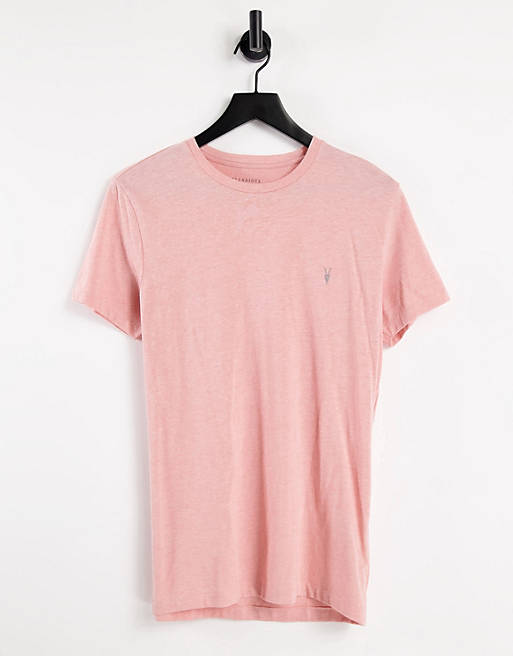 Men AllSaints tonic ramskull logo t-shirt in pink 