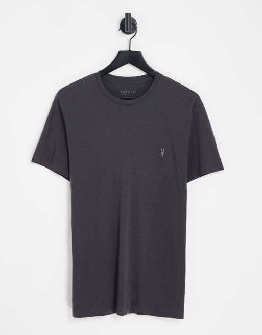 AllSaints Tonic ramskull logo t-shirt in washed black | ASOS