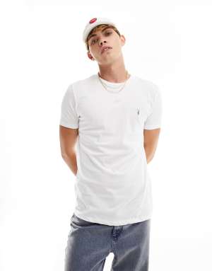 AllSaints Tonic ramskull logo t-shirt in white - WHITE