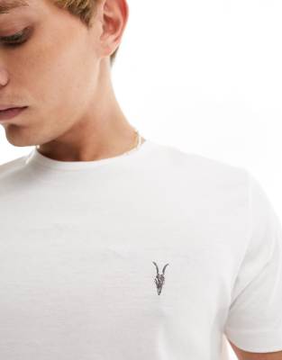 AllSaints Tonic ramskull logo t-shirt in white