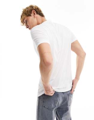 AllSaints Tonic ramskull logo t-shirt in white