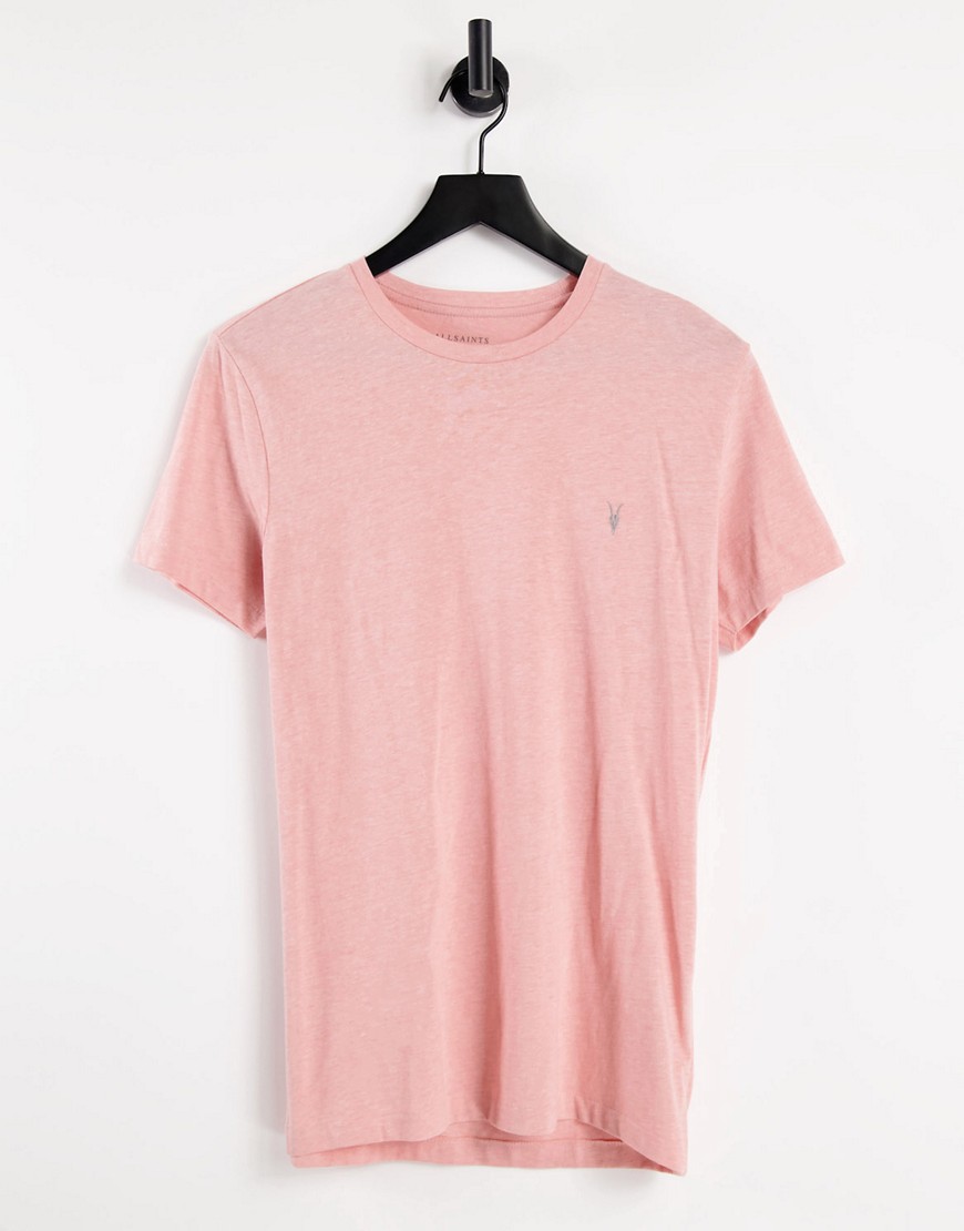 AllSaints – Tonic – Rosa t-shirt med bocklogga-Pink