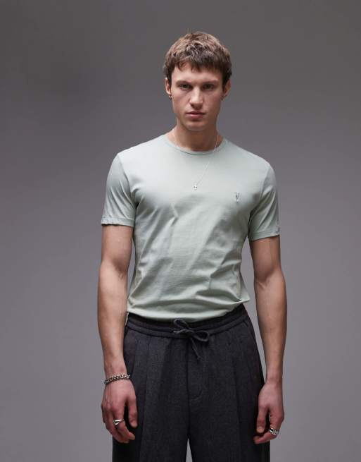 AllSaints Tonic short sleeve crew neck t-shirt in eden green - BLACK