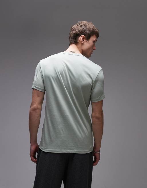 AllSaints Tonic short sleeve crew neck t-shirt in eden green, 3 of 4