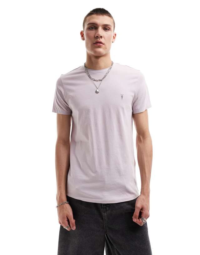 AllSaints - tonic short sleeve crew neck t-shirt in lilac