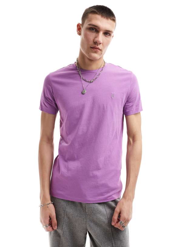 AllSaints - tonic short sleeve crew neck t-shirt in purple