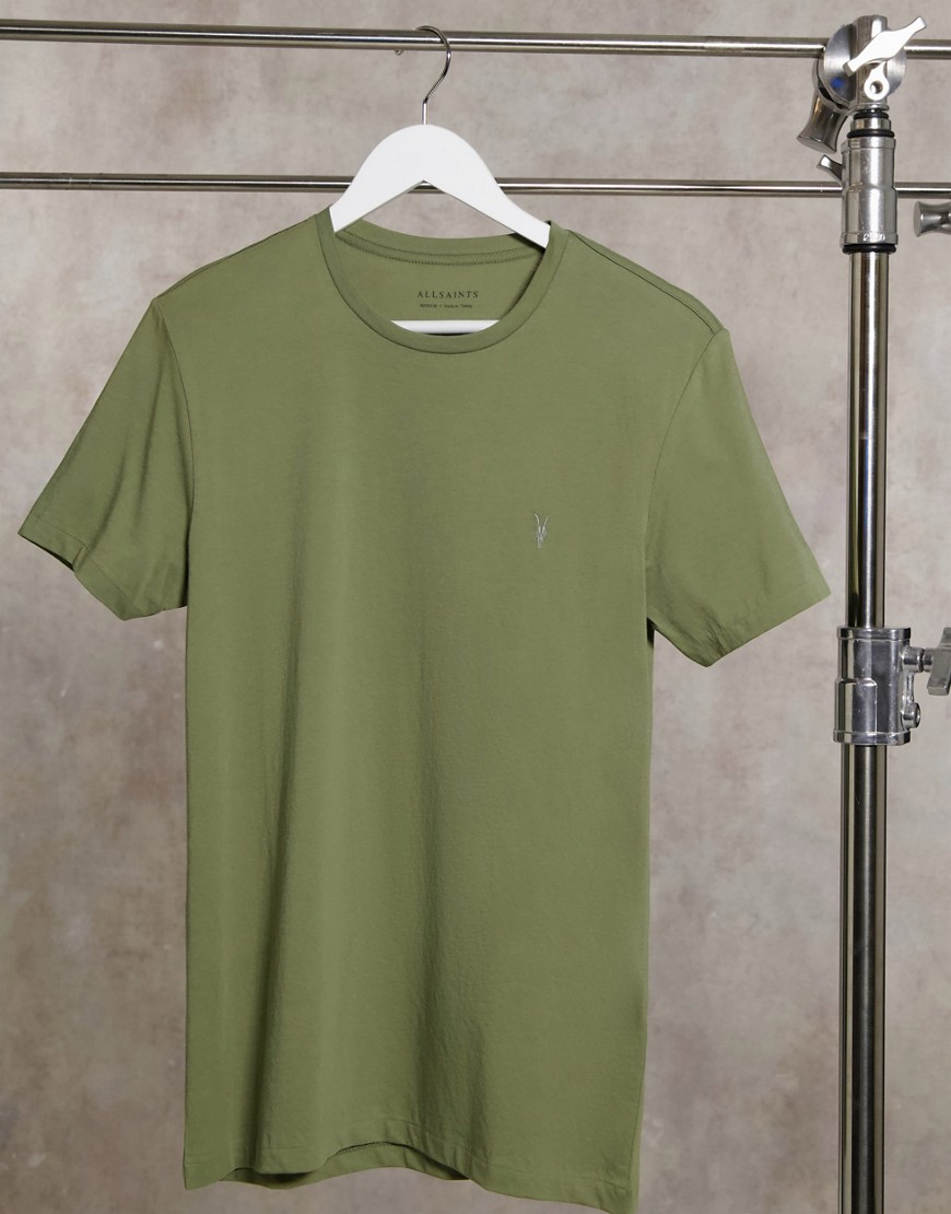 AllSaints – Tonic – Skogsgrön t-shirt med vädurslogga