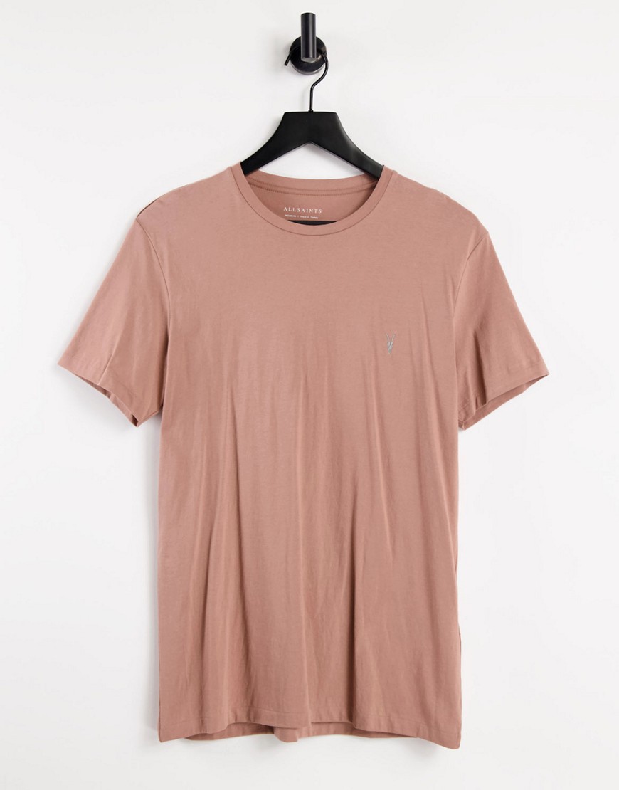AllSaints – Tonic – Svart t-shirt med logga-Orange