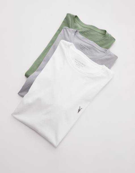 Allsaints Tonic t-shirt 3 pack in White/green/grey - view 1