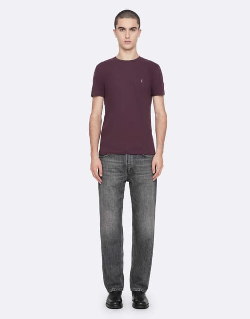 AllSaints Tonic t-shirt à manches courtes col rond bordeaux, 2 de 7