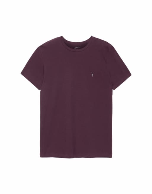 AllSaints Tonic t-shirt à manches courtes col rond bordeaux, 7 de 7