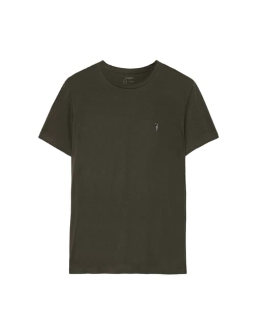 AllSaints Tonic t-shirt à manches courtes col rond vert kaki profond, 7 de 7