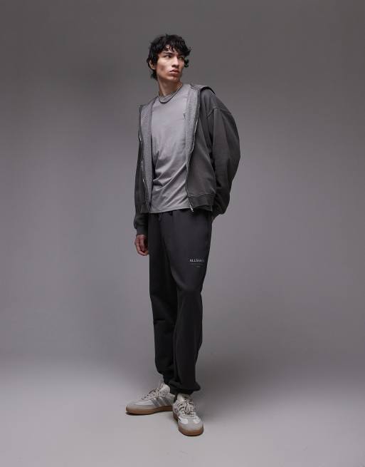 AllSaints - Tonic - T-shirt girocollo a maniche corte grigio fossile, 2 di 4