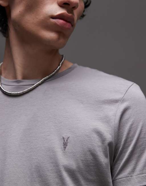 AllSaints - Tonic - T-shirt girocollo a maniche corte grigio fossile, 3 di 4