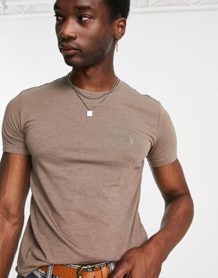 AllSaints Tonic t-shirt in coco brown marl Exclusive to ASOS