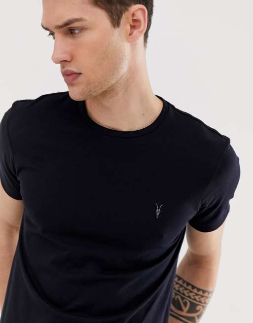 AllSaints – Tonic – T-Shirt in Tinten-Marineblau mit Rundhalsausschnitt, 3 von 4