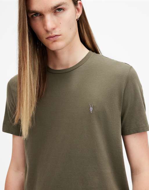 AllSaints - Tonic - T-shirt met ronde hals en korte mouwen in boa groen