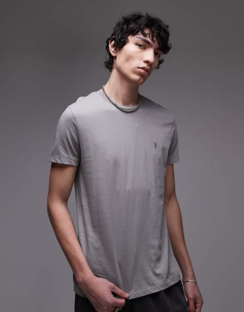 AllSaints - Tonic - T-shirt ras de cou à manches courtes - Gris fossile - view 1