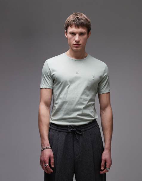 AllSaints - Tonic - T-shirt ras de cou à manches courtes - Vert Eden - view 1